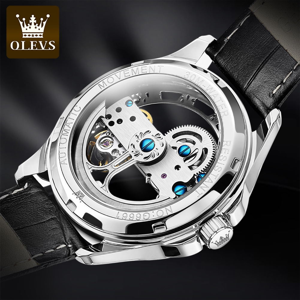 OLEVS 6661 custom logo fashion waterproof digital online mens wrist bands luxury tourbillon automatic mechanical wrist watches