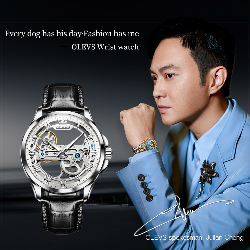 OLEVS 6661 custom logo fashion waterproof digital online mens wrist bands luxury tourbillon automatic mechanical wrist watches