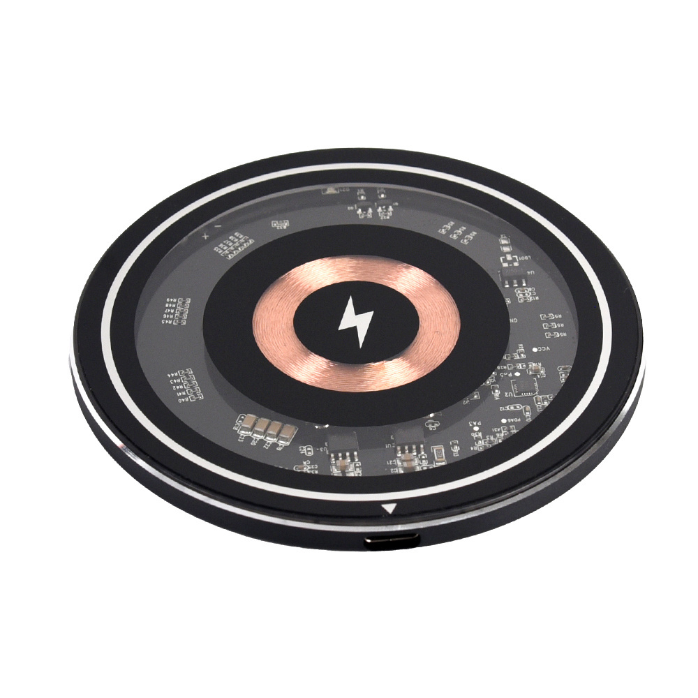 10w 15w wireless charging pad qi fast charger light fast charging wireless charger for iphone phone wireless charger pad