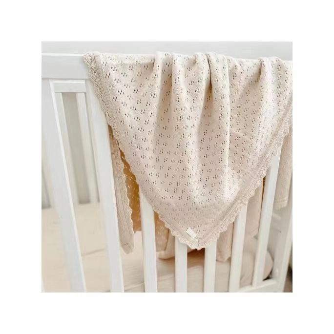 Cashmere Solid Color Soft Baby Swaddle Blanket 100 % Cotton Knitted Newborn Wrap Blanket For Couch Cover