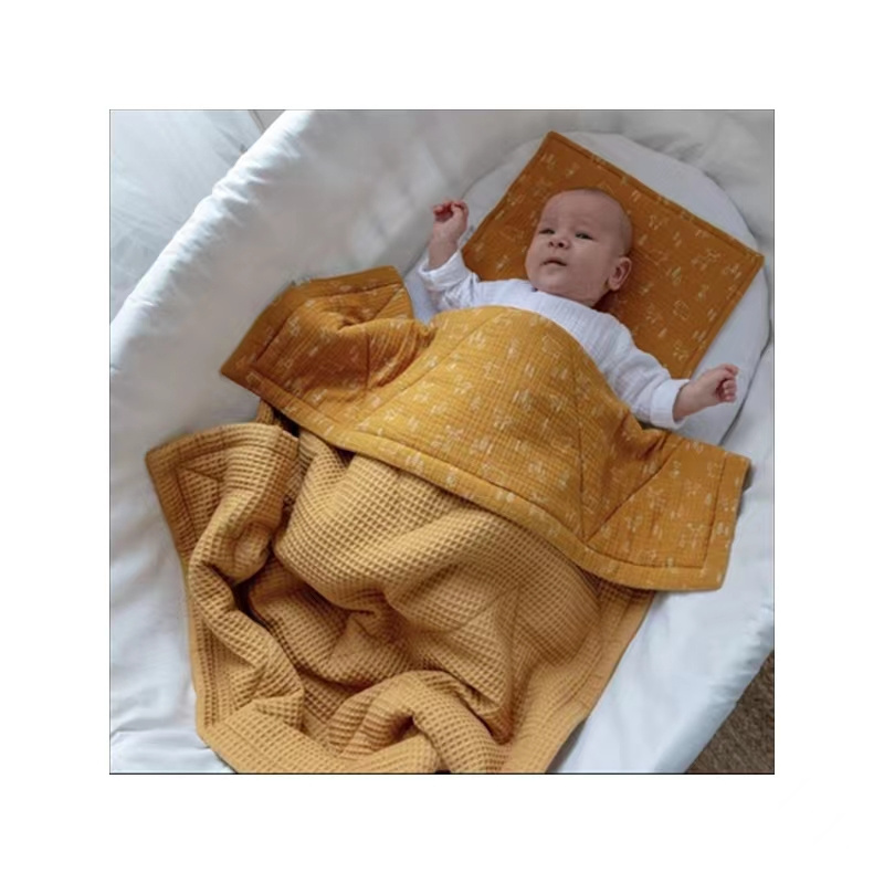 Etsy Hot Sale Bamboo Cotton Skin Friendly Newborn Wrap Throw Warm Gift Baby Waffle Blanket For Bedding