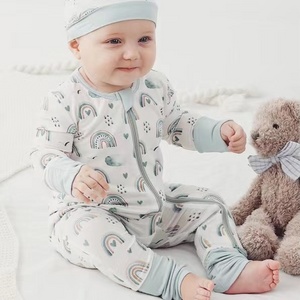 Etsy Hot Sell Toddler Infant Boys Girl Zipper Sleepwear Pajamas Organic Bamboo Baby Footie Jumpsuit Romper