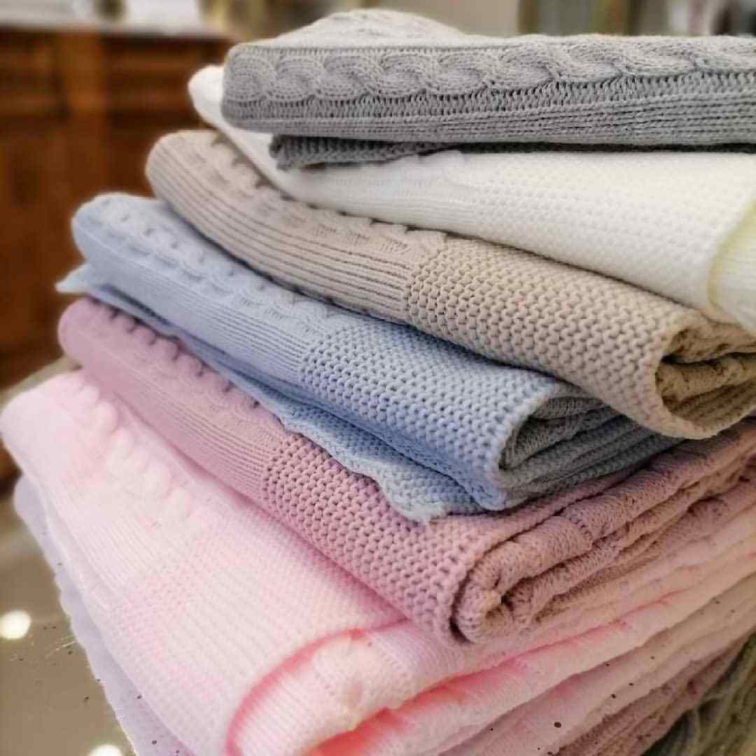 Cashmere Solid Color Soft Baby Swaddle Blanket 100 % Cotton Knitted Newborn Wrap Blanket For Couch Cover