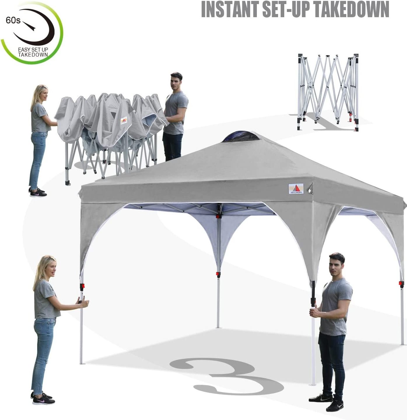 ABCCANOPY Outdoor Pop up Canopy Tent 10x10 Camping Sun Shelter-Series