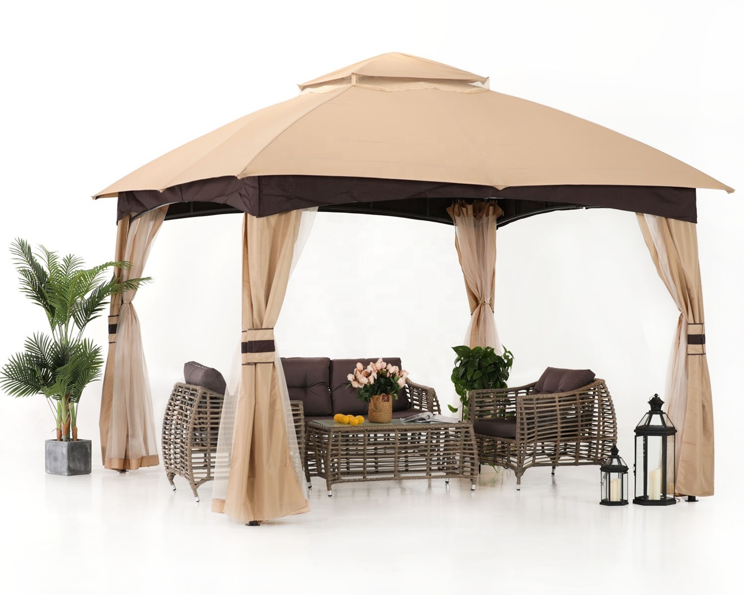 ABCCANOPY 10' x 10' Gazebos Patio Garden Gazebo with Mosquito Netting for Outdoor Garden Yard, Pool-Side,Patio