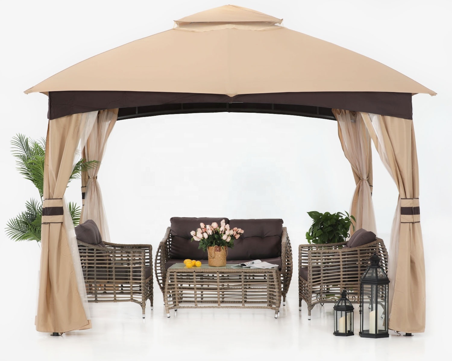 ABCCANOPY 10' x 10' Gazebos Patio Garden Gazebo with Mosquito Netting for Outdoor Garden Yard, Pool-Side,Patio