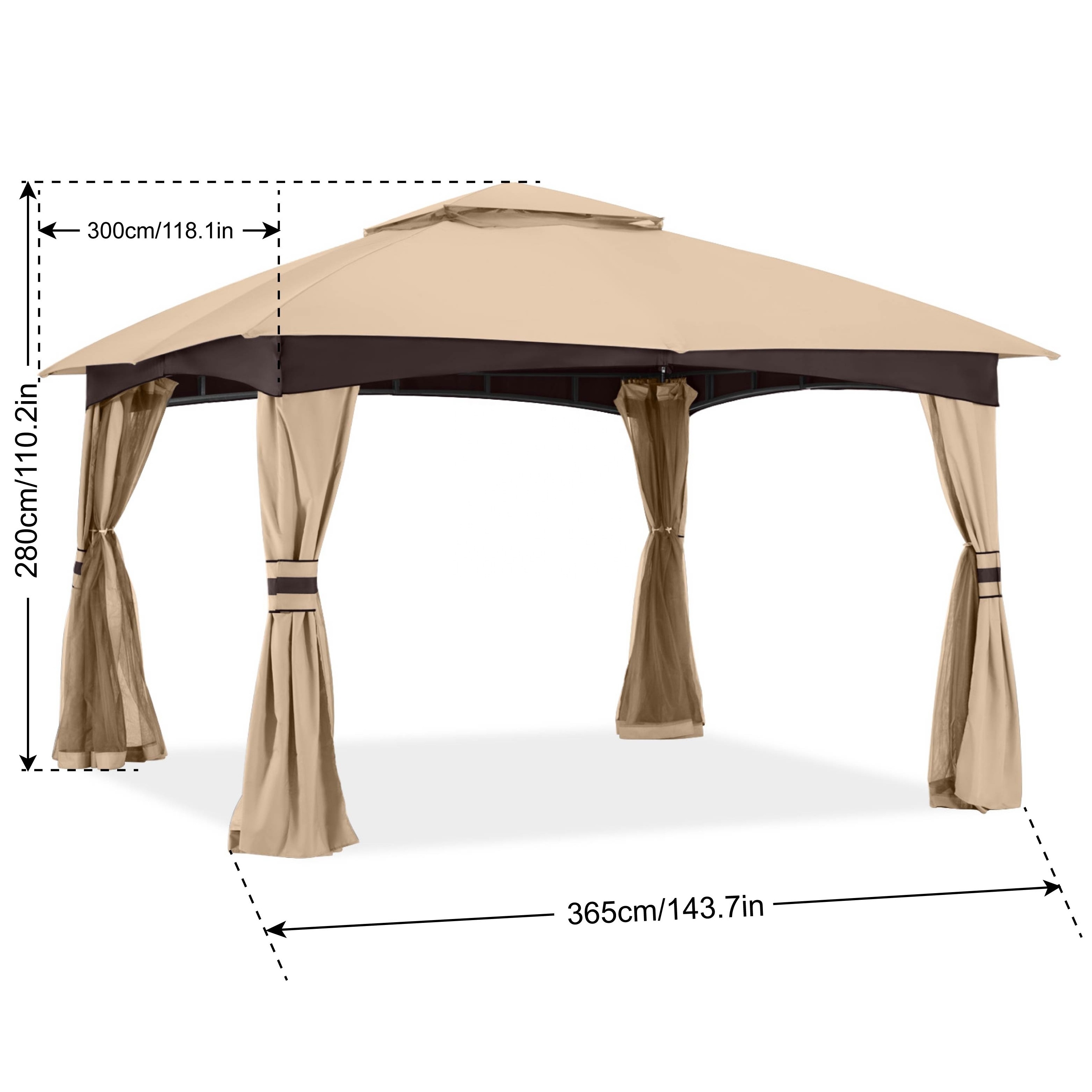 ABCCANOPY 10x12 Pop Up Gazebo Tent Instant with Mosquito Netting Outdoor Gazebo Canopy Shelter