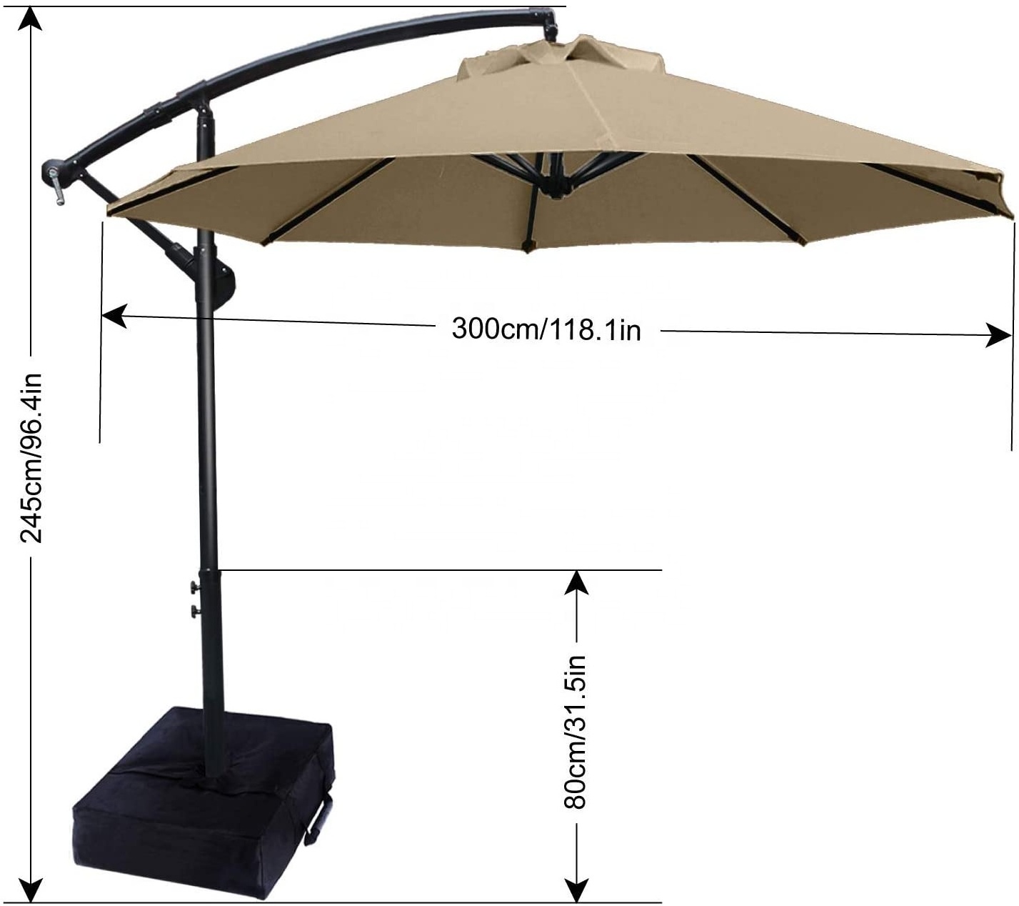 ABCCANOPY  10 FT Outdoor Patio  Cantilever Umbrella Offset Hanging Umbrellas r Market Umbrella with Crank & Cross base