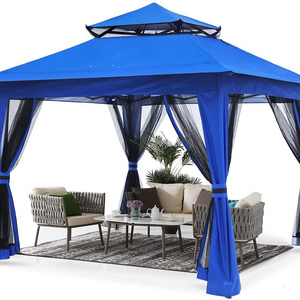 Outdoor Gazebo for Patios Canopy for Shade and Rain with Mosquito Netting, Soft Top Metal Frame Gazebo