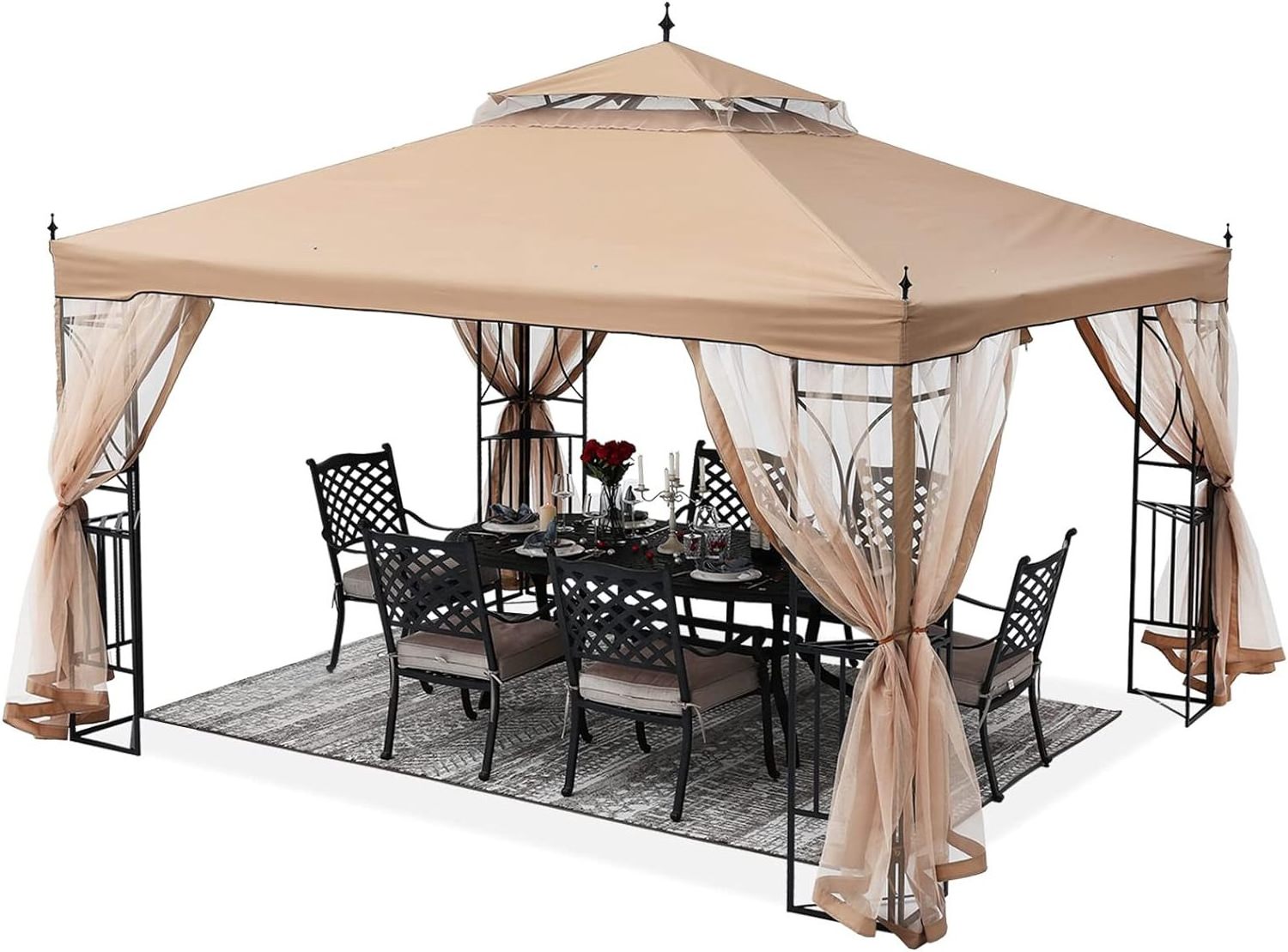 ABCCANOPY Tonnelle de Jardin Patio Gazebo 10X12  Gazebo Corner Frame Screen Wall Tuinpaviljoenen  Gartenpavillon Terrace Gazebo