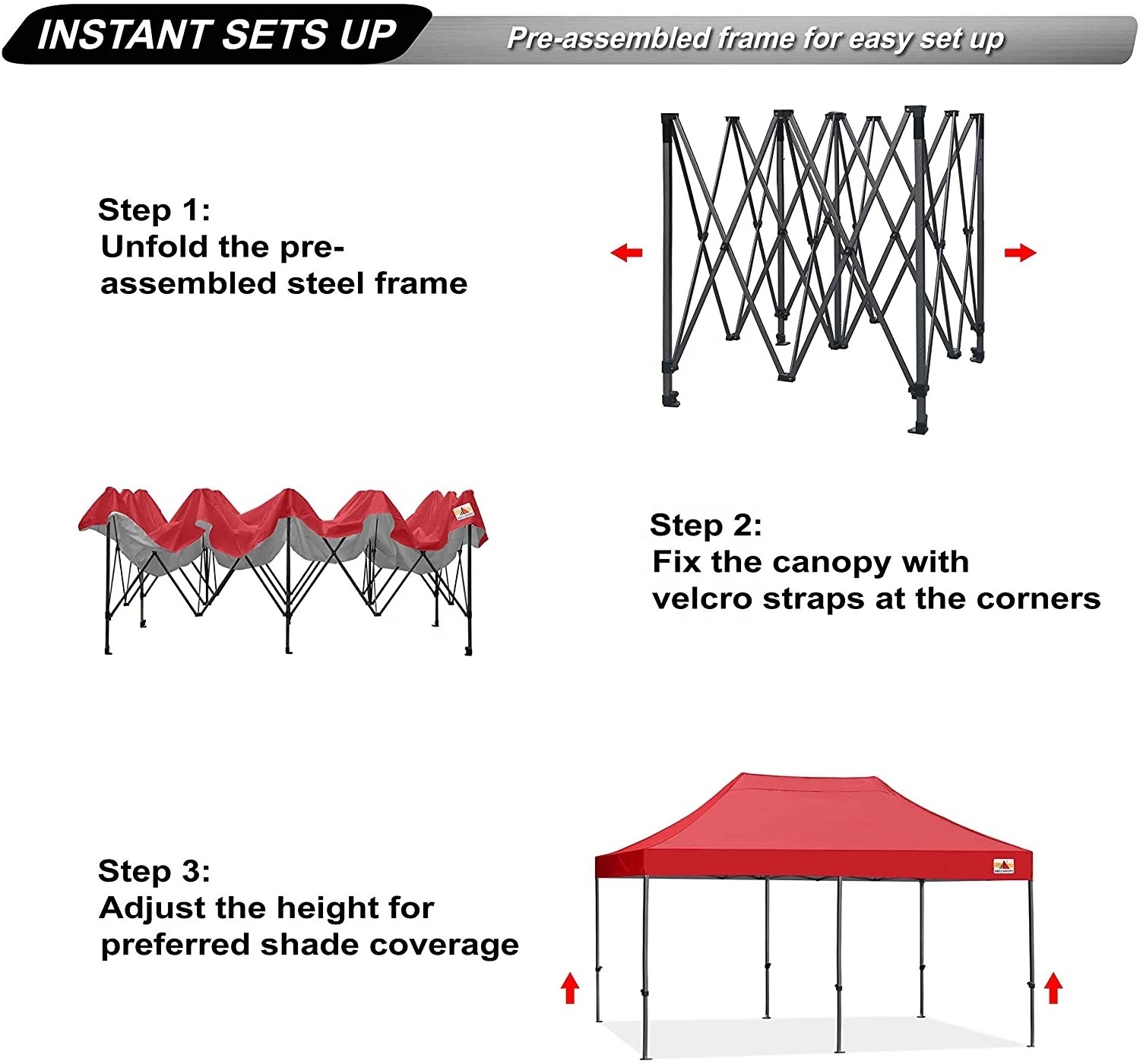 ABCCANOPY M2 Classification Flame Retardant Folding Gazebo Powder Coated Steel Pop Up Zelt Windowproof Heavy Duty Pop Up Tent