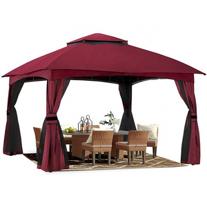 Moorehead Patio Gazebo 10 Ft x 10 Ft with Netting and Pole Covering by ABCCANOPY