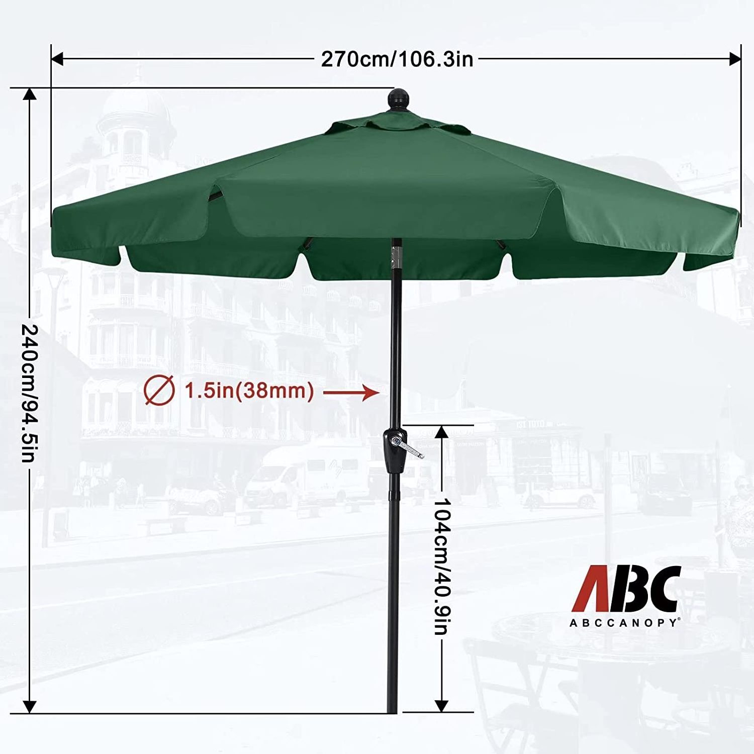 Premium Summer  Patio Umbrellas 9' Green by ABCCANOPY