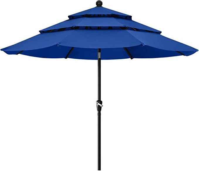 11ft  Outdoor Patio Umbrella Outdoor Table Umbrella with Push Button Tilt and Crank, Market Umbrella