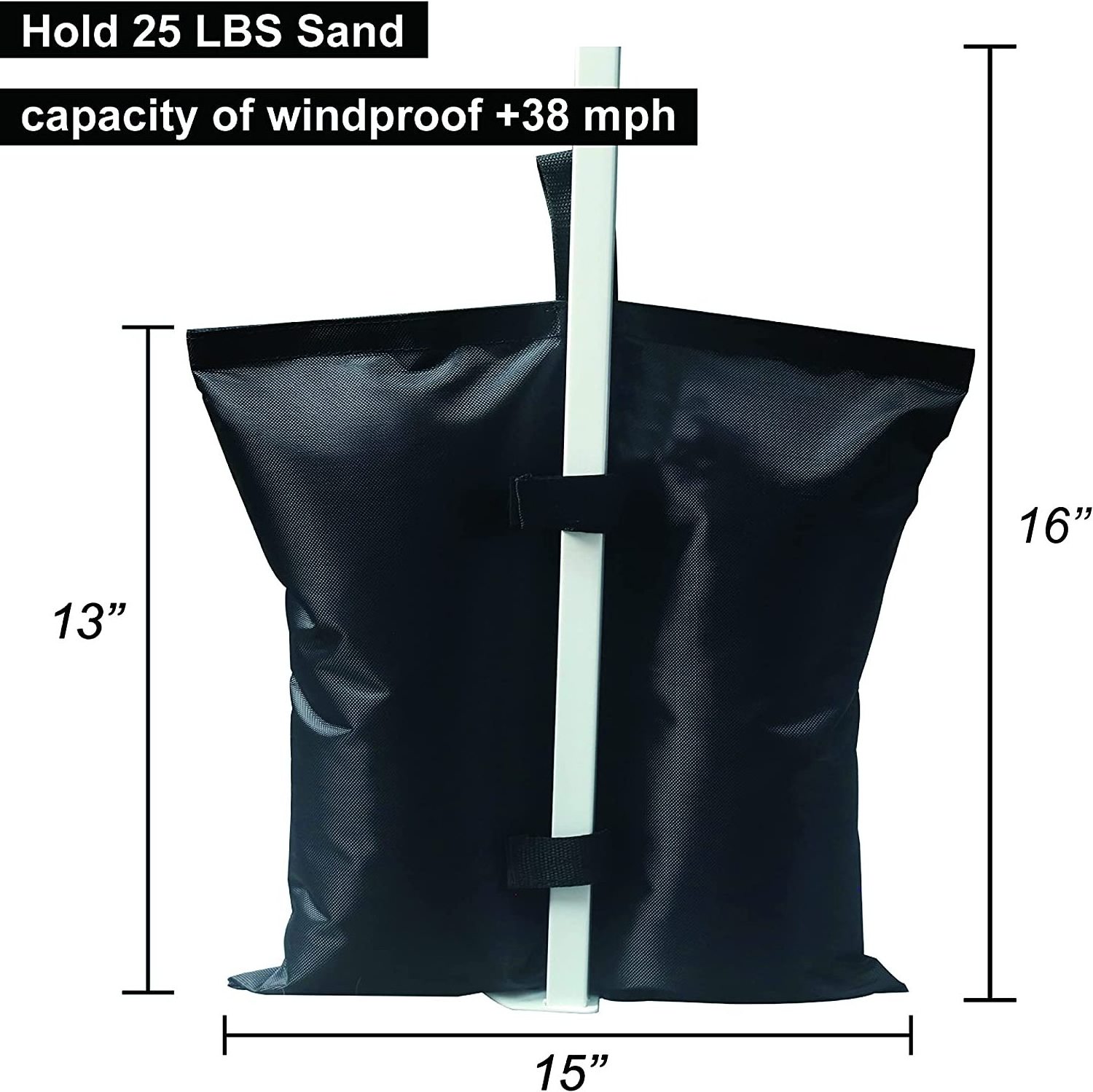 ABCCANOPY Canopy Weights 112 LBS Gazebo Tent Sand Bags,4pcs-Pack (Black)