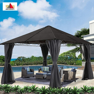 ABCCANOPY Hardtop Gazebo For Patio Screen House Backyard Sun Gazebo Tent Hardtop Gazebo 10x12 Heavy Duty With Sides