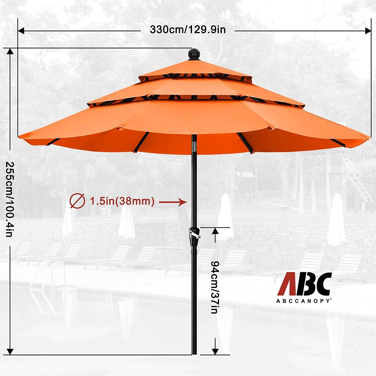 Waterproof polyester Umbrella Large garden Umbrella Portable outdoor  Umbrella Outdoor Rainproof Sun Protection