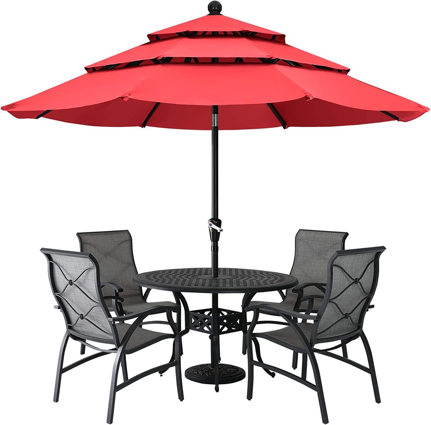 Hot Sale Three Layer Patio Umbrella with Steel Shaft for Garden Using