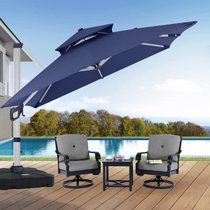 Cheap Adjustable Outdoor Waterproof Garden Furniture Large Restaurant Cafe Hotel Market Commercial Parasol Cantilever Patio Sun