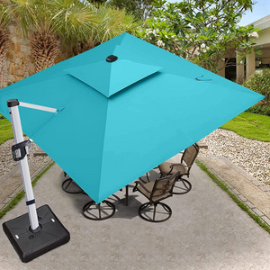 Anti-UV Folding Cantilever Aluminum Parasols Umbrellas for Patio Sunshades