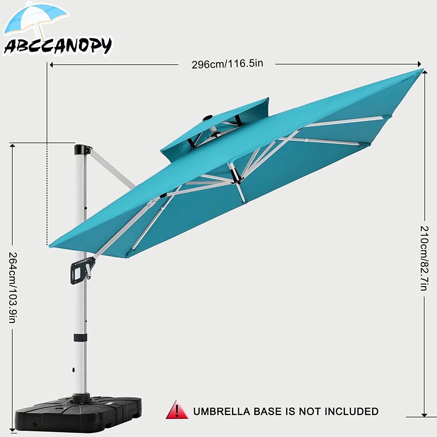 Anti-UV Folding Cantilever Aluminum Parasols Umbrellas for Patio Sunshades