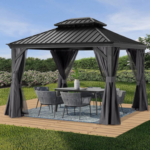 ABCCANOPY 10x12 All Weather Gazebo Canada Hard top Gazebo Roller Shutter Aluminum Patio Gazebo With Double Roof For Patio