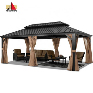 ABCCANOPY Patio Gazebo 12 x 20 2-Tier Hardtop Gazebo Outdoor Aluminum Luxury Hardtop Gazebo  Gartenpavillon