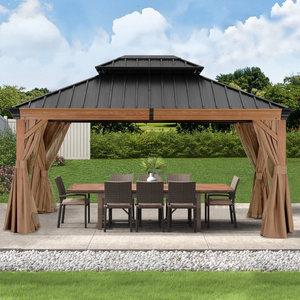 ABCCANOPY Outdoor Pavilion Aluminum Frame Gazebo Aluminium Pergola Aluminum Gazebo Pergola Backyard  Outdoor Spa Gazebo