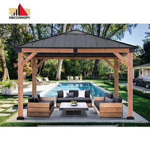 ABCCANOPY Wooden Gazebo 11x11 Outdoor Patio Wooden Pergola Gazebo Jacuzzi Gazebo Backyard And Deck Cedar Wood Outdoor Pavilion