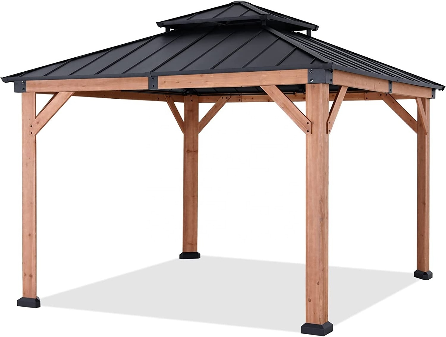 ABCCANOPY Hardtop Metal Gazebo Cedar Wood Pavilion Gazebo Outdoor Waterproof Wood Wooden Gazebos For Sale Gartenpavillon