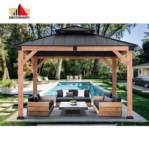 ABCCANOPY Wood Gazebo For Sale Gartenpavillon Gazebo Wood Outdoor 11' x 11'Wood Gazebo With Roof Tonnelle et pergola