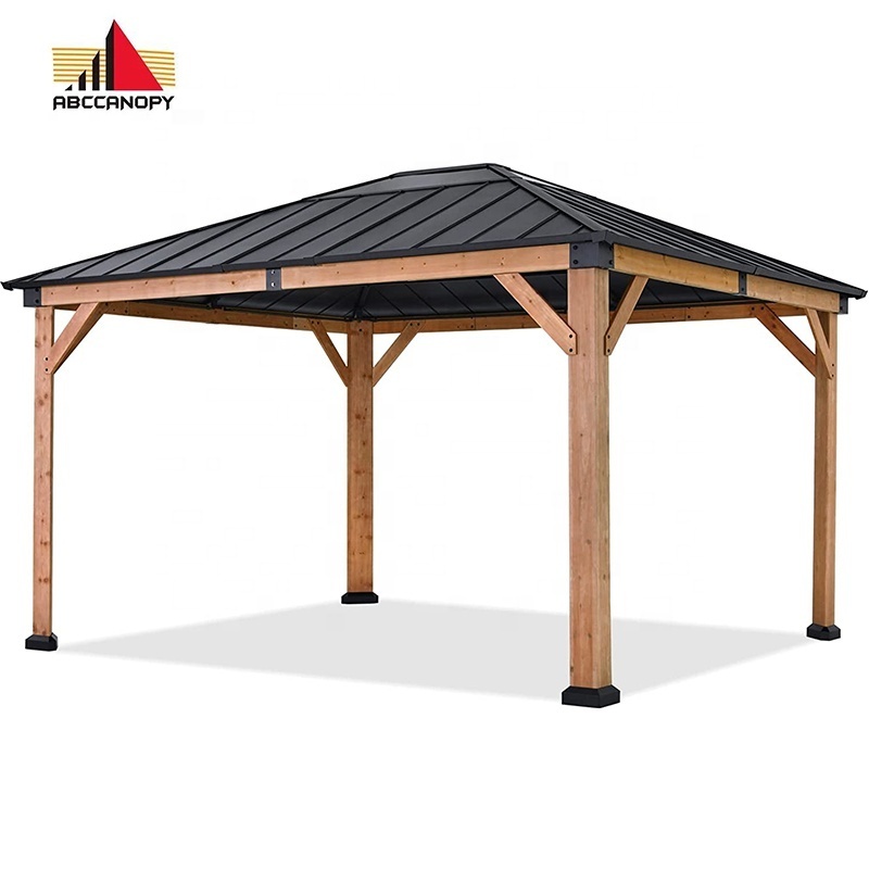 ABCCANOPY Outdoor Gazebos 10x12 High Quality Outdoor Pavilion Wood Gazebo With UV Resistance Roof Gazebo Wood Outdoor