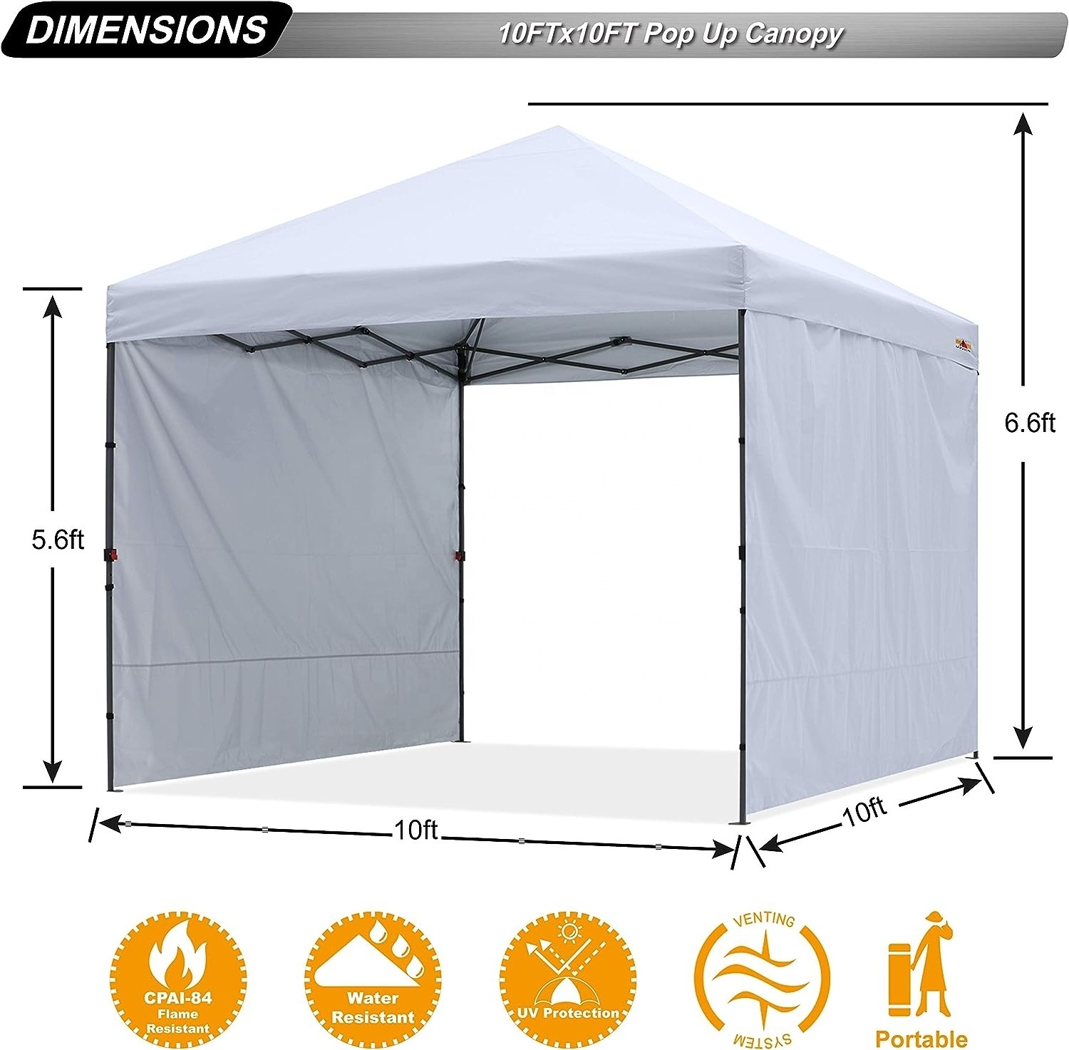 10ft*10ft 10ftx10ft 10'x10' 10 x 10 pop up canopy replacement cover tent canopy with detachable sides