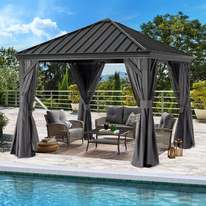 ABCCANOPY Hardtop Gazebo Galvanized Steel Canopy Outdoor Pavilion Aluminum Outdoor Garden Pergola Frame Permanent Metal Pavilion