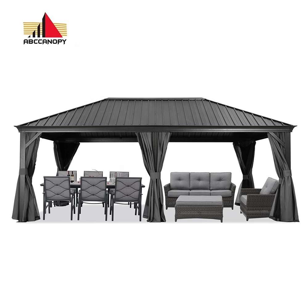 ABCCANOPY 12' X 20' Garden Pavilion For Sale Aluminium Gazebo Outdoor Heavy Duty Sunshade Large Pavilion Tent