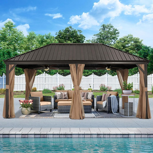 ABCCANOPY Luxury Garden Hardtop Gazebo Outdoor Aluminum Backyard Pavilion Waterproof Roof Sunshade Aluminum Garden Gazebo