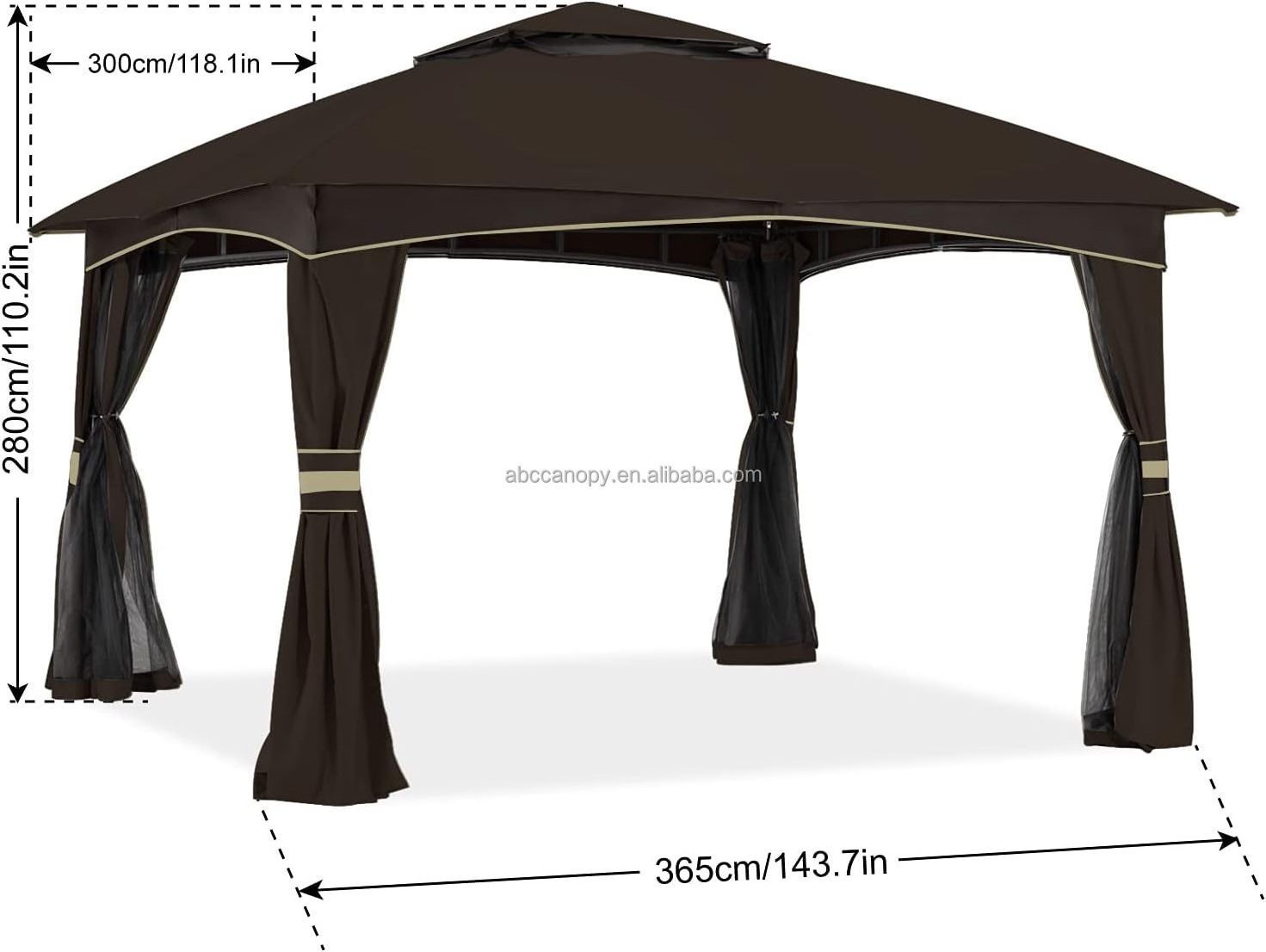 ABCCANOPY 10x12 Partyzelt Gazebo Pergola Backyard Gazebo With Sides Patio Deck Garden Gazebo Pavilion With Curtains Netting