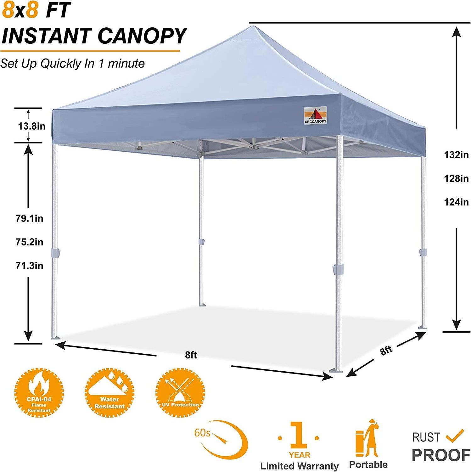 ABCCANOPY Commercial Ez Pop Up Canopy Tent 10x10 Premium-Series, White