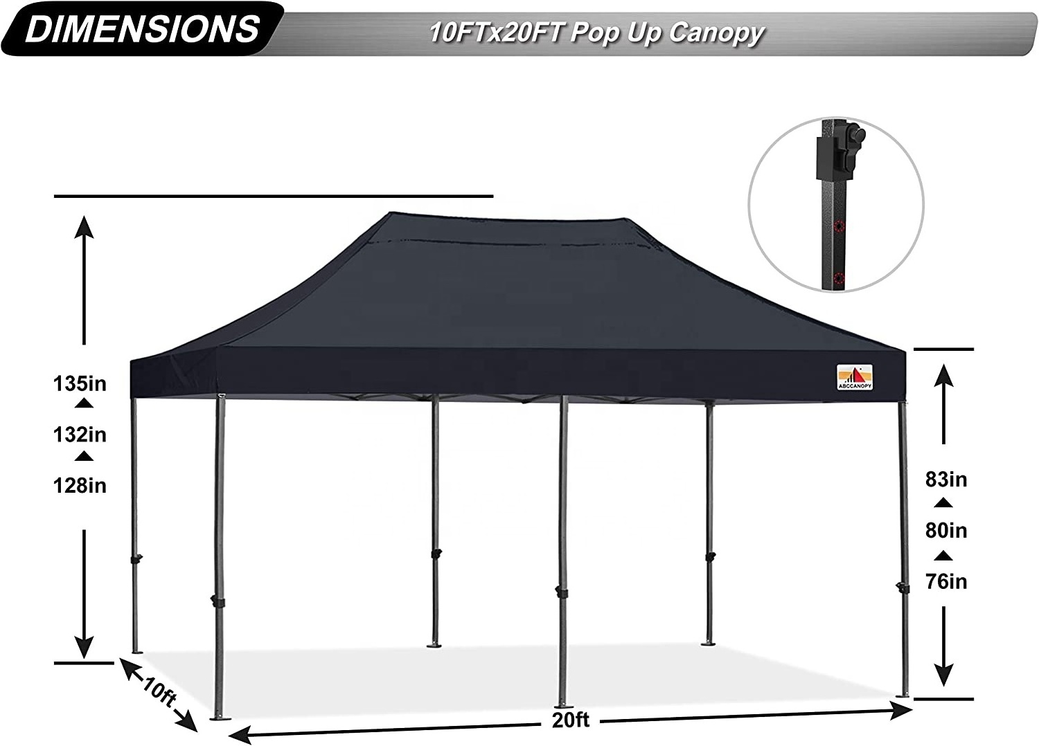 ABCCANOPY 3x6 Easy Zippered Walls Easy Pop Up Durable Ez Pop-Up Canopy Restaurant Tent Gazebos With Roller Bag