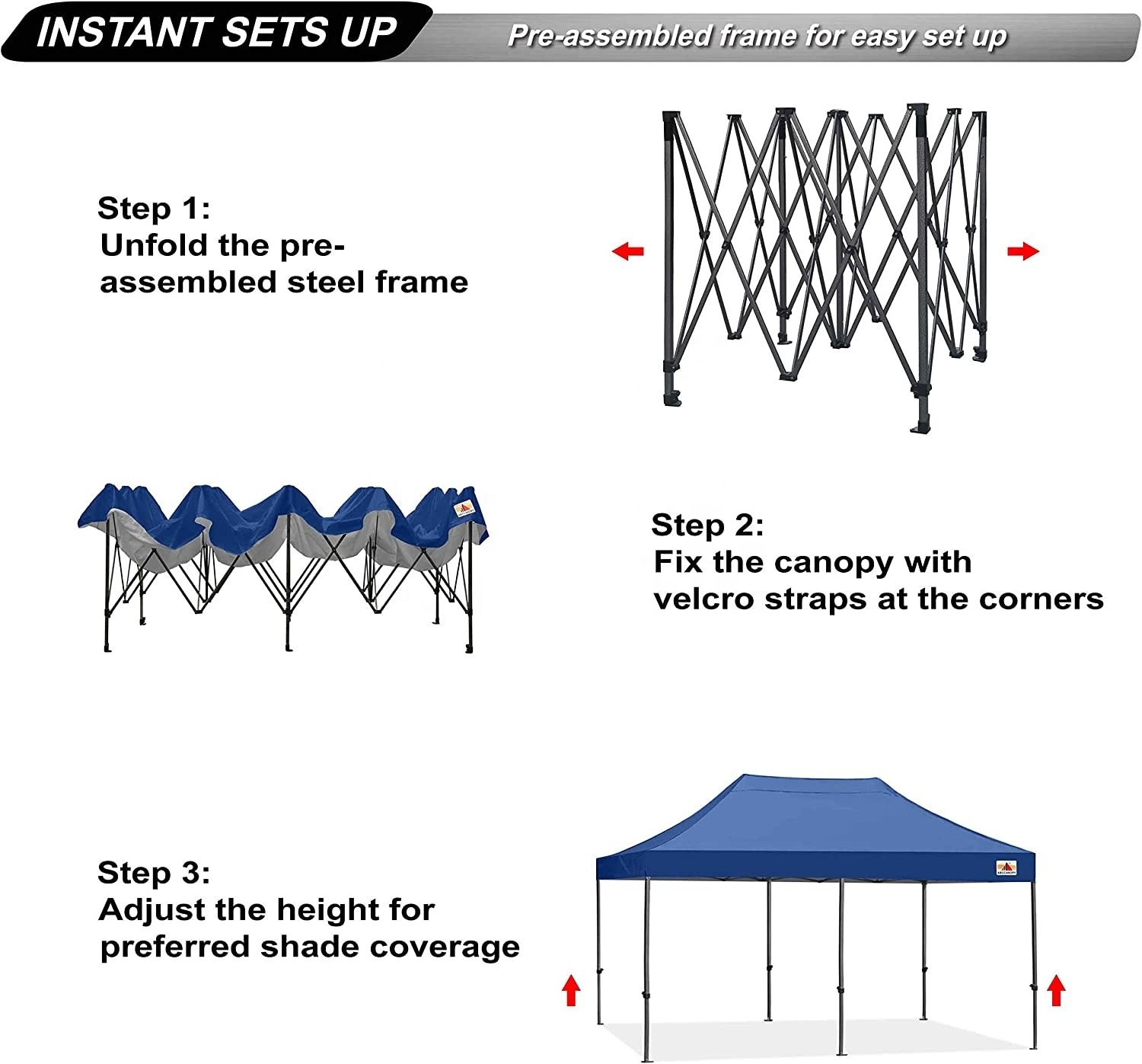 ABCCANOPY 10' x 20' 3x6m 10x20  ft Event Trade Show Feet Easy 10*10ft 10*15ft 10*20ft Pop Up Canopy Steel Fold Tent