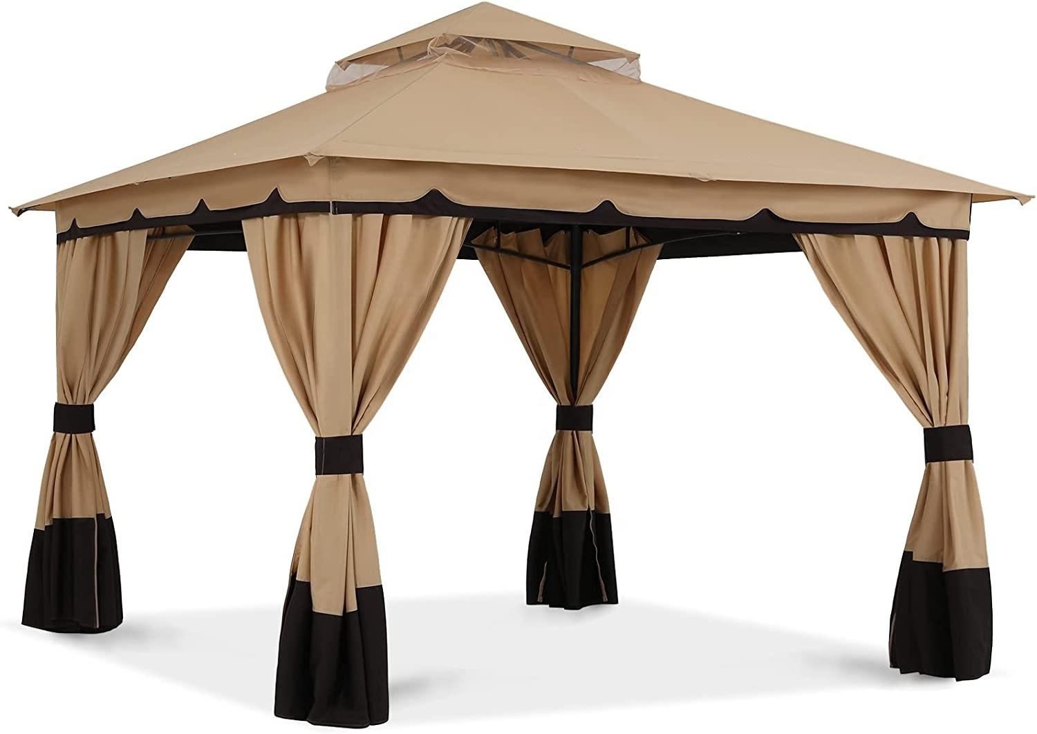 ABCCANOPY 8x8ft Outdoor Patio Gazebo Canopy Shelter With Curtains Arches Arbours Pergolas For Garden Backyard