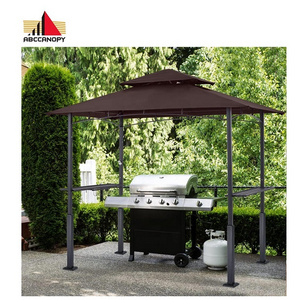 ABCCANOPY Leg Plus 5 x 8 Steel Soft Top Grill Gazebo With Bar Shelves Grill Pavillon BBQ Grill Gazebo Tent