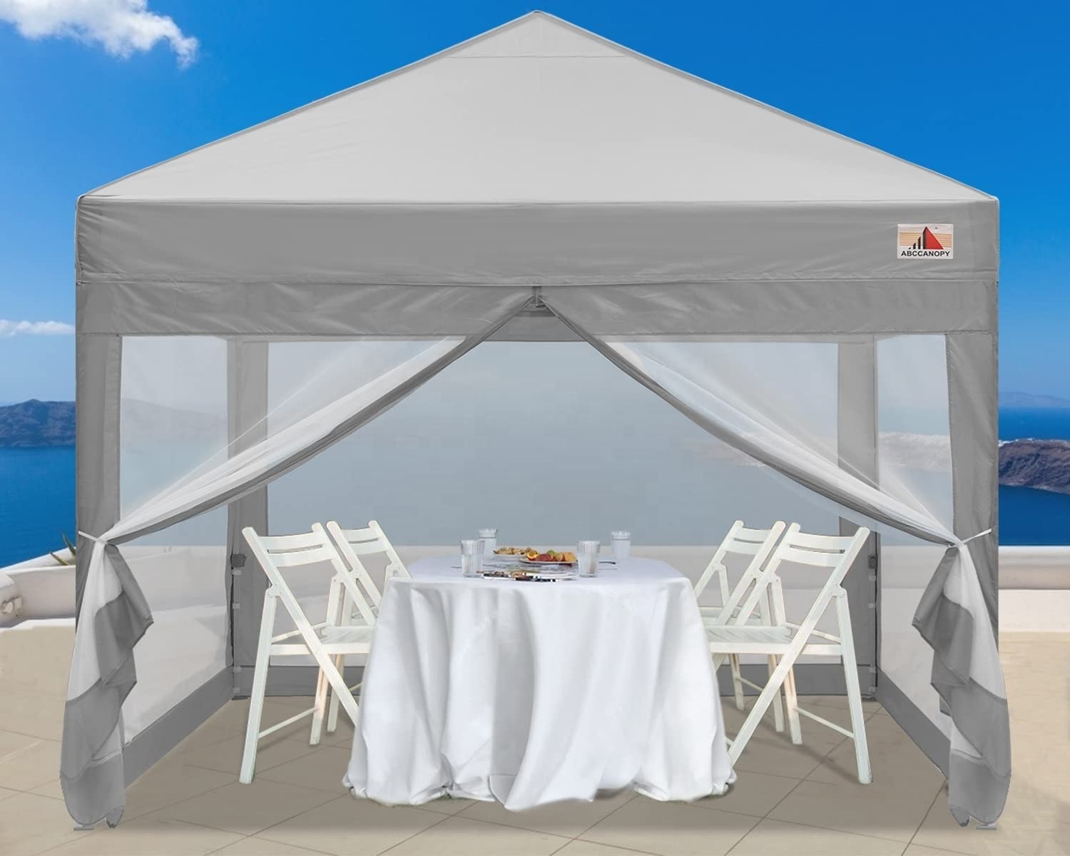 ABCCANOPY 10x10 Pop up Canopy Tent with Mesh Walls Camping Screen & Mesh House Commercial Tents