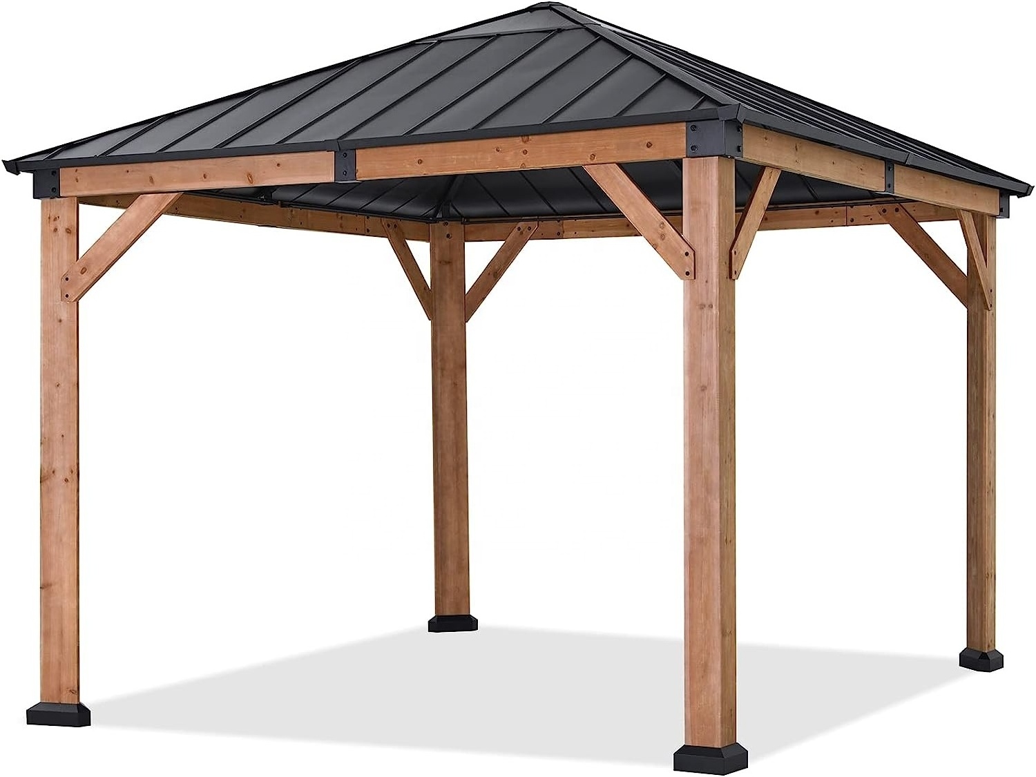 ABCCANOPY 11x11ft Wooden Arches Arbours Pergola Gazebo Cedar Framed Outdoor Gazebo Wood Pavilion Gazebo Pergola Waterproof