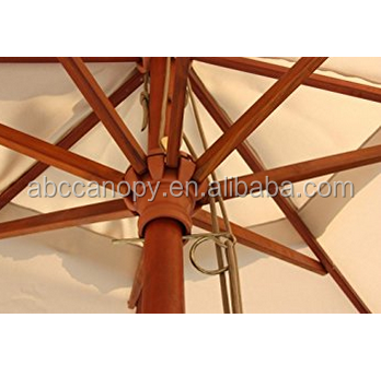 Outdoor Umbrella Garden Wholesale 9ft Commercial Market Patio Wooden Umbrella Beige for enjoying