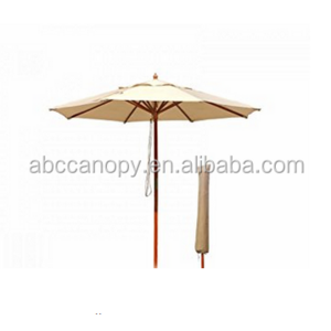 Outdoor Umbrella Garden Wholesale 9ft Commercial Market Patio Wooden Umbrella Beige for enjoying