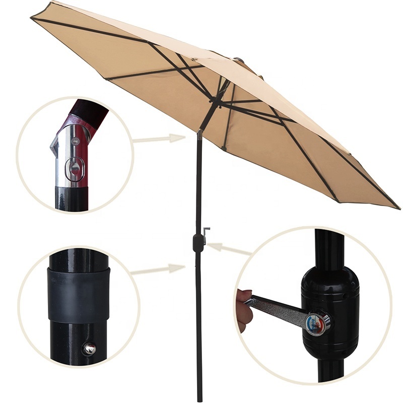 9 Ft outdoor umbrella canopy patio umbrellas parasol outdoor with Hand Crank