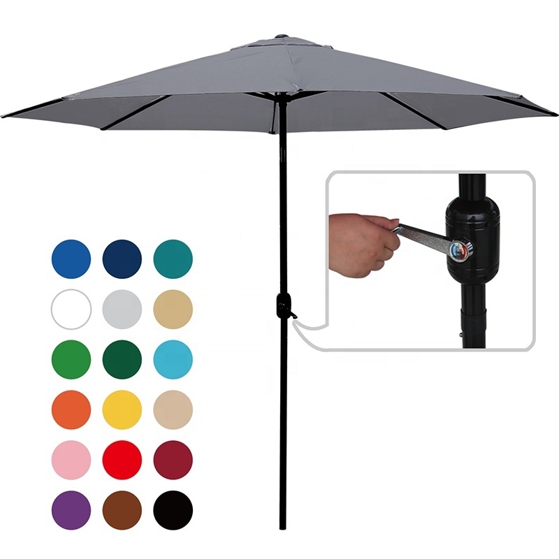 9ft Polyester beach umbrella used patio umbrellas Outdoor Umbrella Garden with Hand Crank