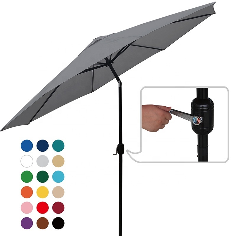 9ft Polyester beach umbrella used patio umbrellas Outdoor Umbrella Garden with Hand Crank