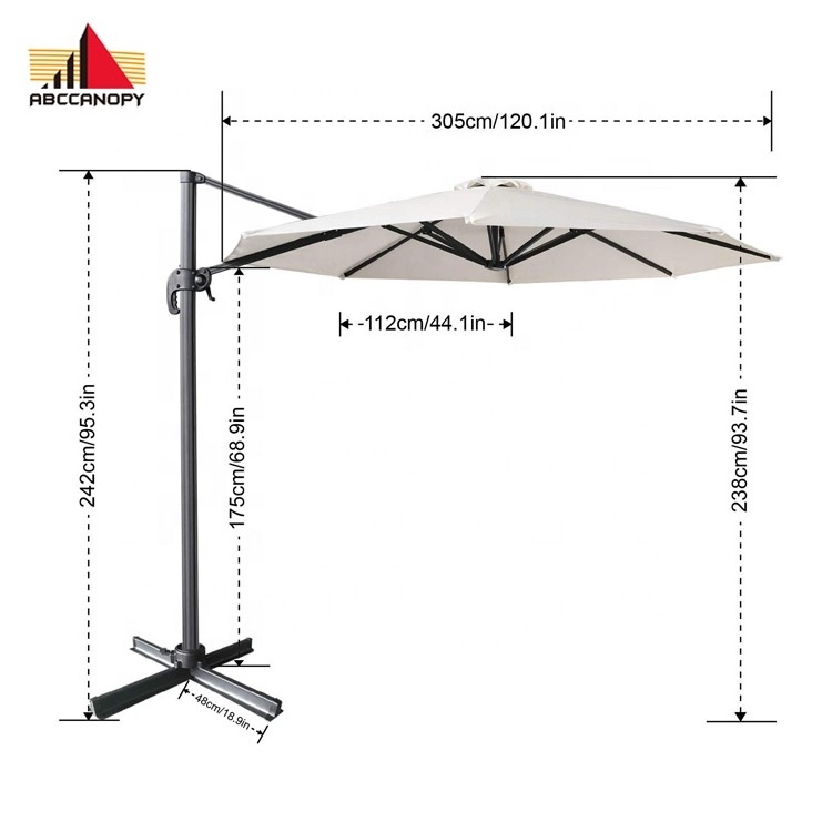 ABCCANOPY 10 FT Outdoor Patio Hanging Umbrella china umbrella outdoor garden with cross base